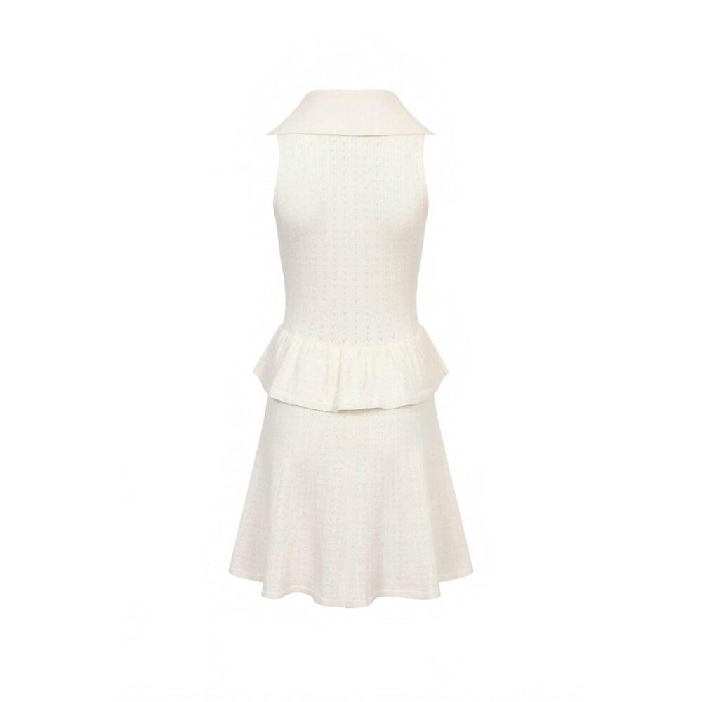 NEW RIVIR women's pointelle mini dress in white - Picture 3 of 6